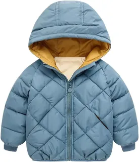 DINGDONG'S CLOSET Kid Boys' Girls' Winter Hooded Fleece Padded Parka Puffer Jacket