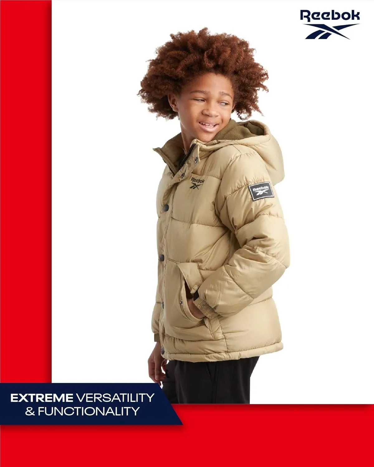 Reebok Boys Winter Coat - Heavyweight Quilted Puffer Snow Parka - Weather Resistant Ski Jacket for Boys (8-20)