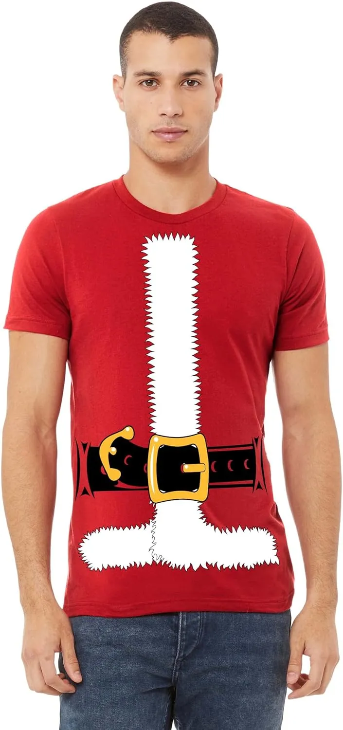 Santa Jacket Christmas Costume Men's T-Shirt | Jumbo Print Christmas Eve Family Matching Santa Elf