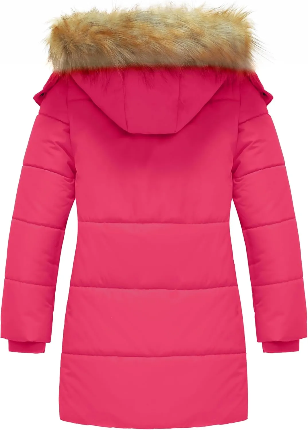 wantdo Girl's Winter Coat Long Puffer Jacket Fleece Parka with Hood Waterproof