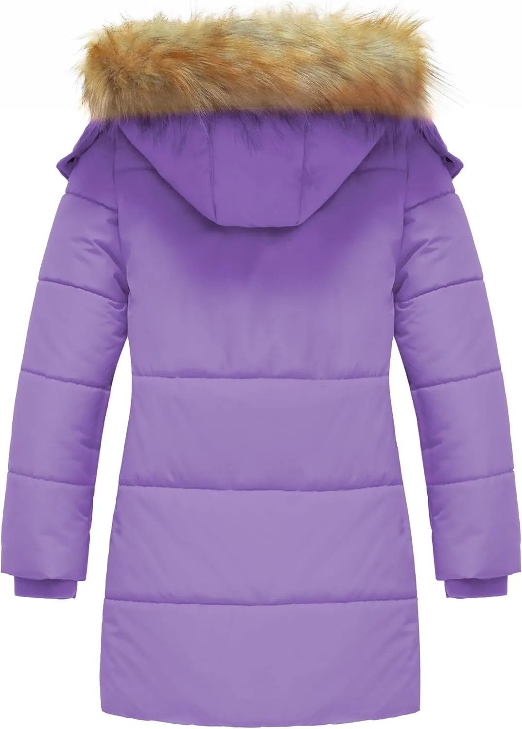 wantdo Girl's Winter Coat Long Puffer Jacket Fleece Parka with Hood Waterproof