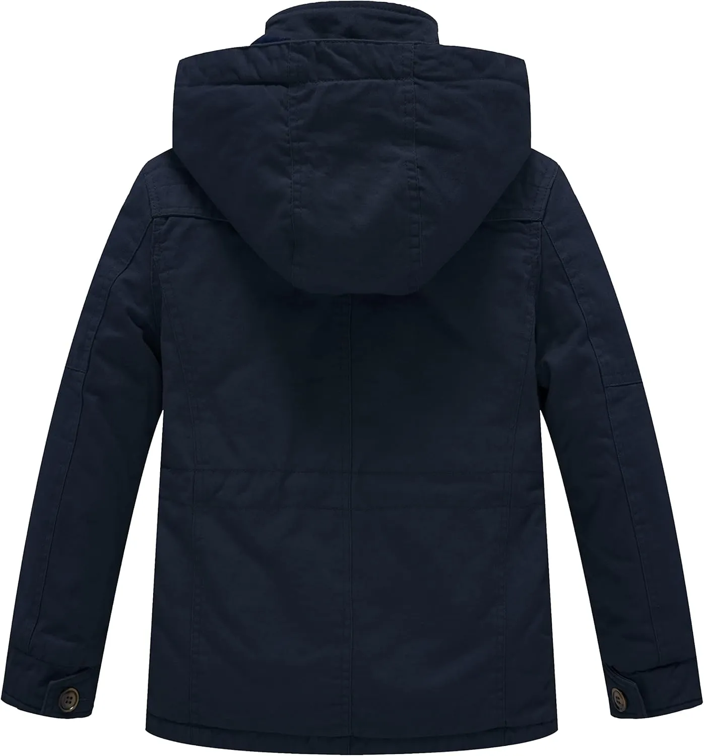 WenVen Boy's & Girl's Winter Warm Sherpa Lined Parka Coat with Removable Hood