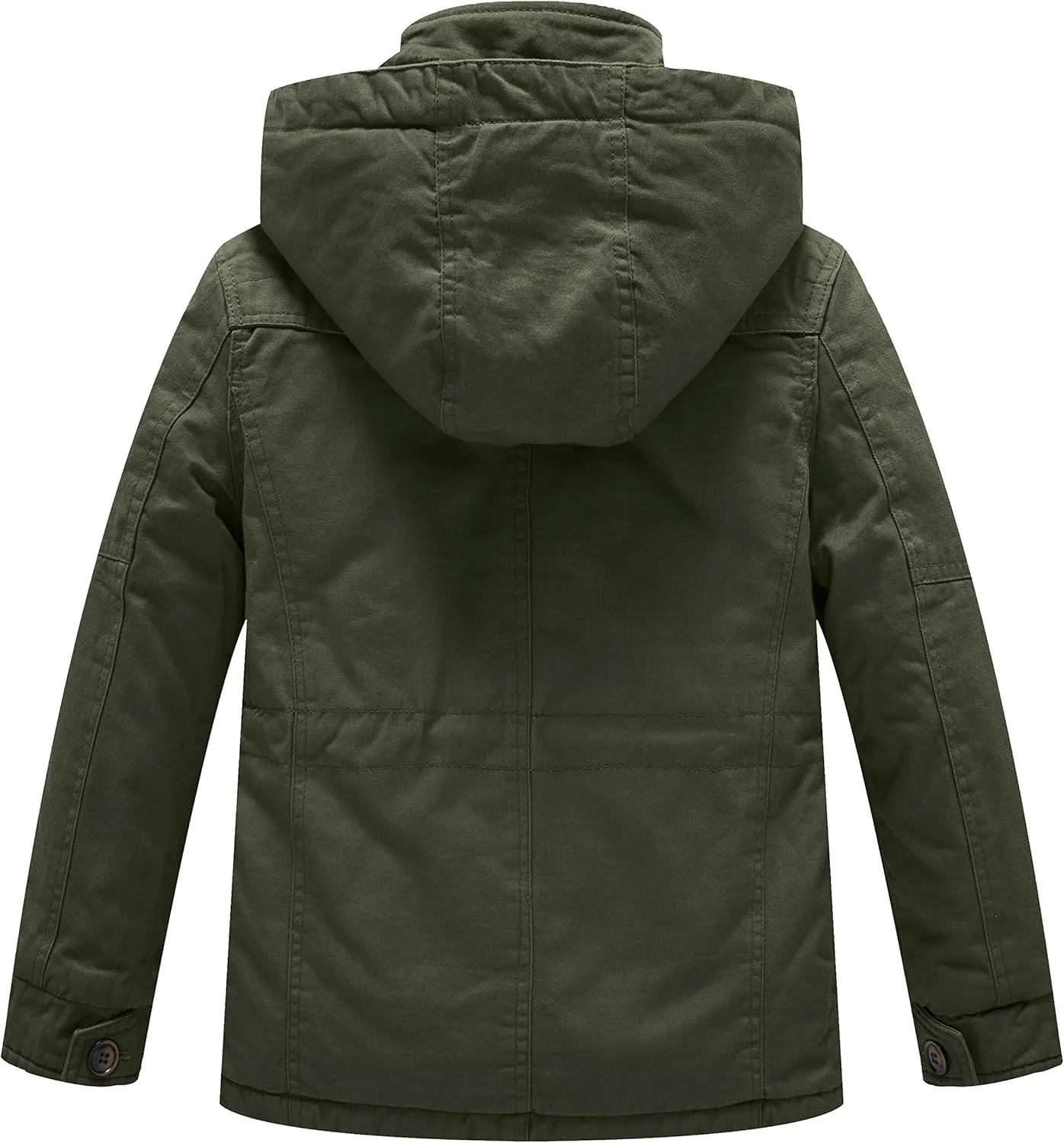 WenVen Boy's & Girl's Winter Warm Sherpa Lined Parka Coat with Removable Hood