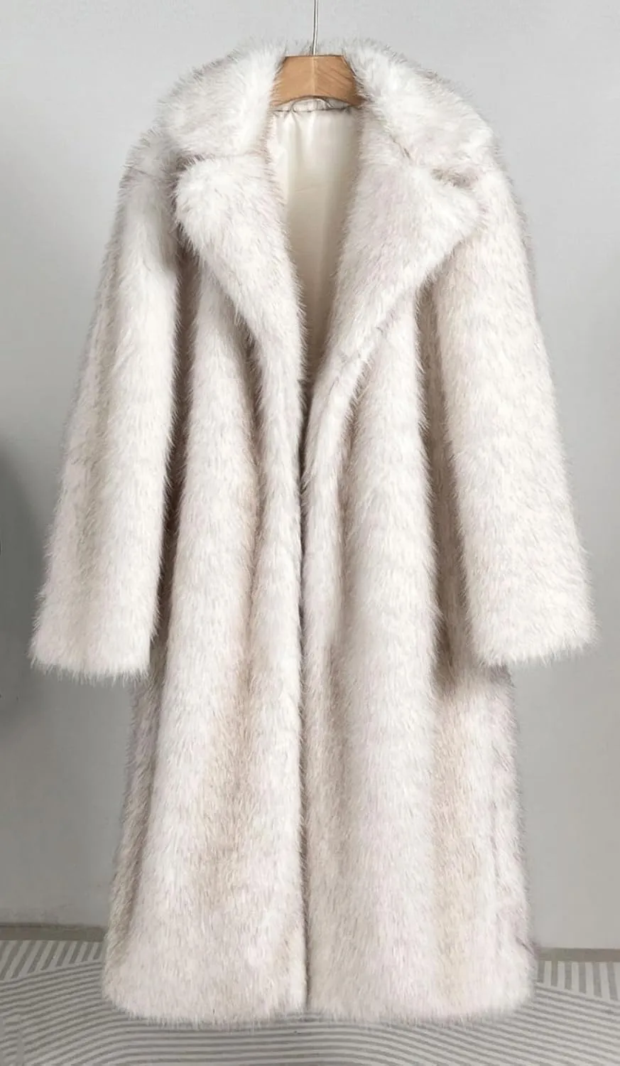 Women's Shaggy Faux Fur Warm Maxi Overcoat Outwear,Fluffy Winter Parka Long Jackets Coats